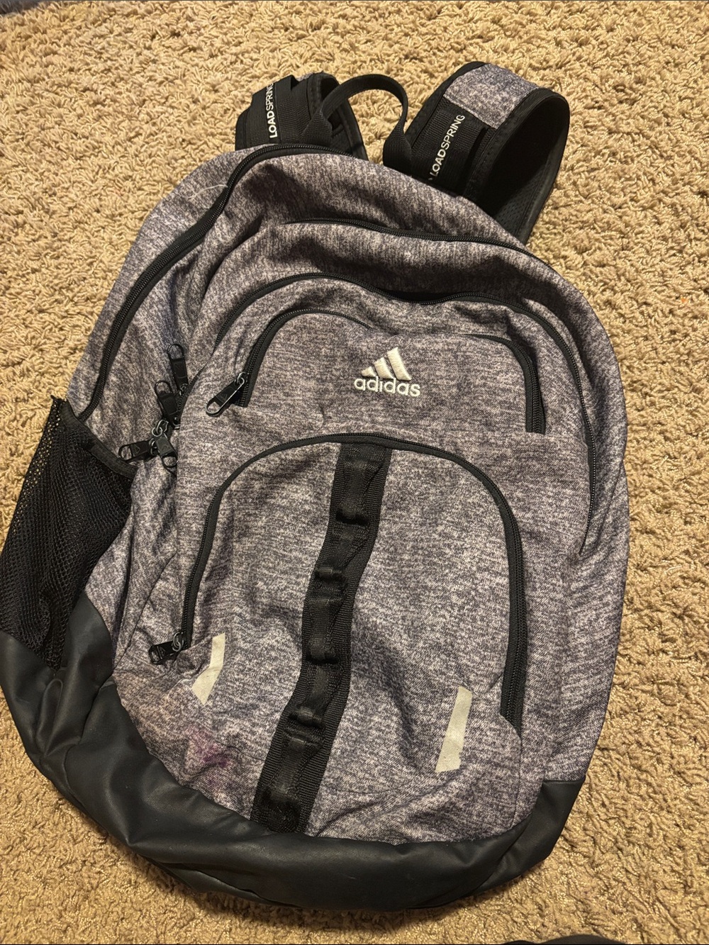 adidas Gray Heather Men's Backpack with Black Trim
